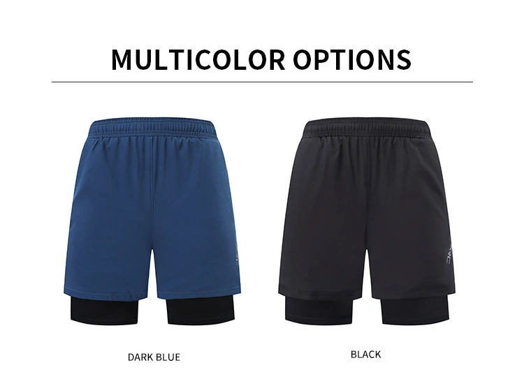 2 in 1 Shorts Mens Workout Shorts Fitness Wear Jogger Liner Shorts Wholesale Mens Gym Shorts