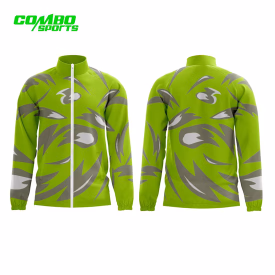 Комбинированная сублимационная печать, 100% полиэстер, спортивный костюм, тренировочная мужская куртка с воротником-стойкой